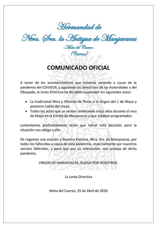 Cartel de actos de 2020